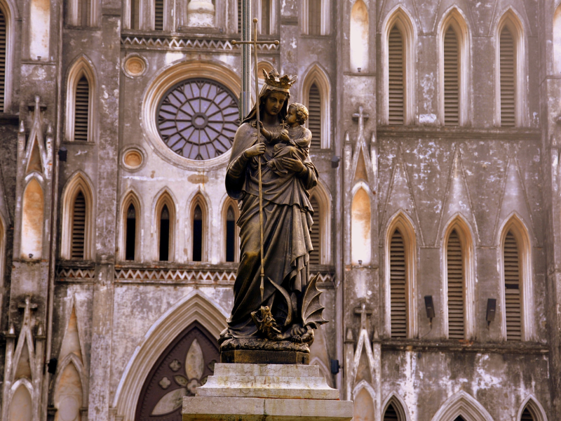 The exterior of St Joseph Cathedral Hanoi